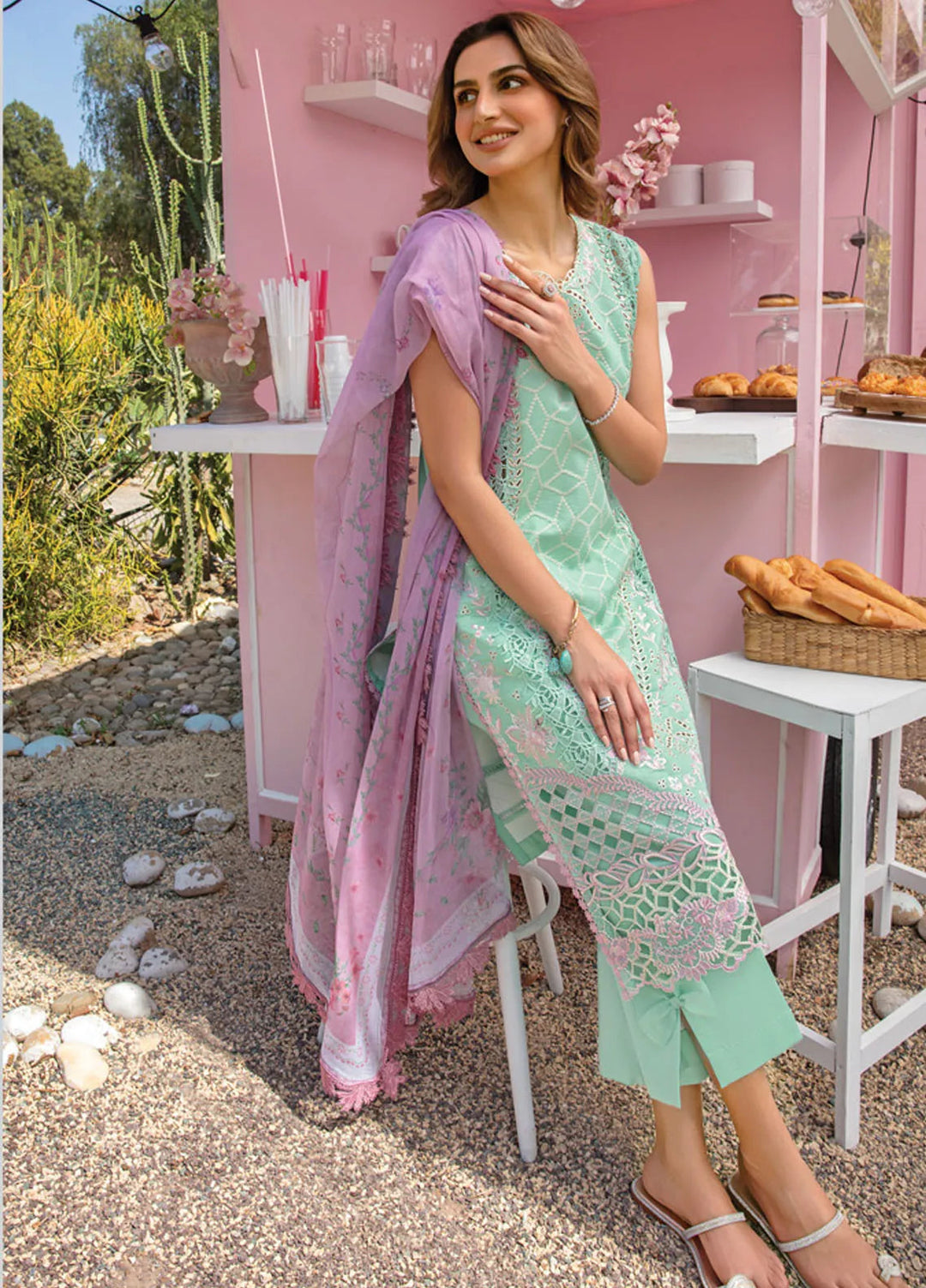 Carnation By Rang Rasiya Embroidered Lawn Suit Unstitched 3 Piece RR24CF D-11 Zoey - Summer Collection