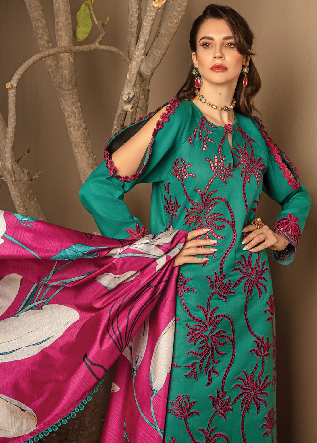 Carnation By Rang Rasiya Embroidered Lawn Suits Unstitched 3 Piece RR24C D-04 - Summer Collection