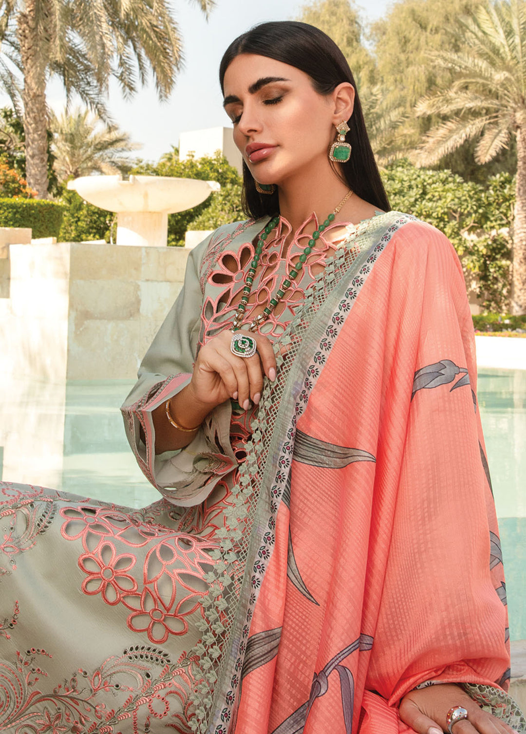 Carnation By Rang Rasiya Embroidered Lawn Suits Unstitched 3 Piece RR24C D-07 - Summer Collection