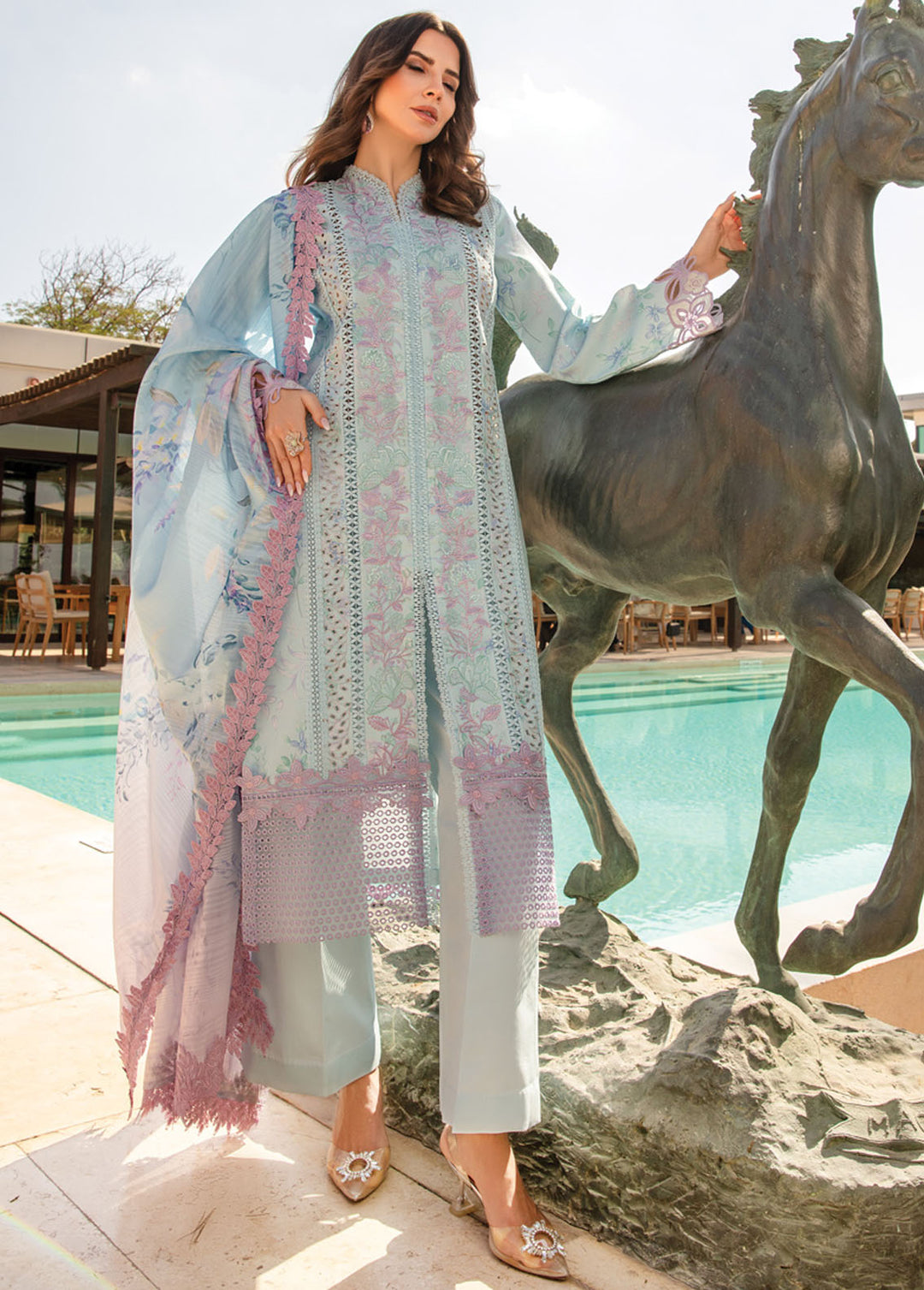 Carnation By Rang Rasiya Embroidered Lawn Suits Unstitched 3 Piece RR24C D-09 - Summer Collection