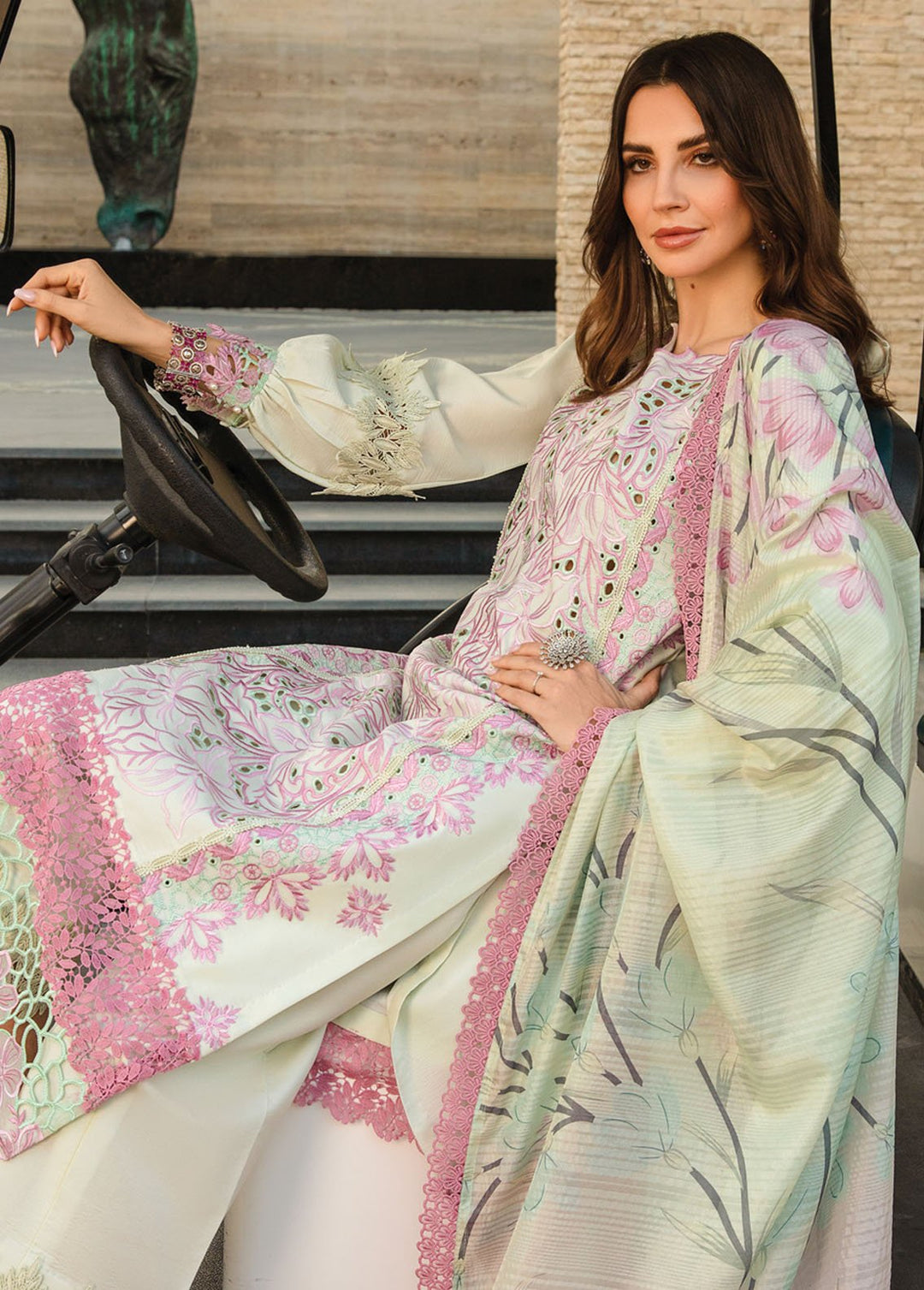 Carnation By Rang Rasiya Embroidered Lawn Suits Unstitched 3 Piece RR24C D-10 - Summer Collection