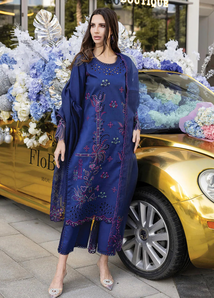 Carnation by Rang Rasiya Embroidered Lawn Suits Unstitched 3 Piece RR25CS D-01 Aqua - Summer Collection