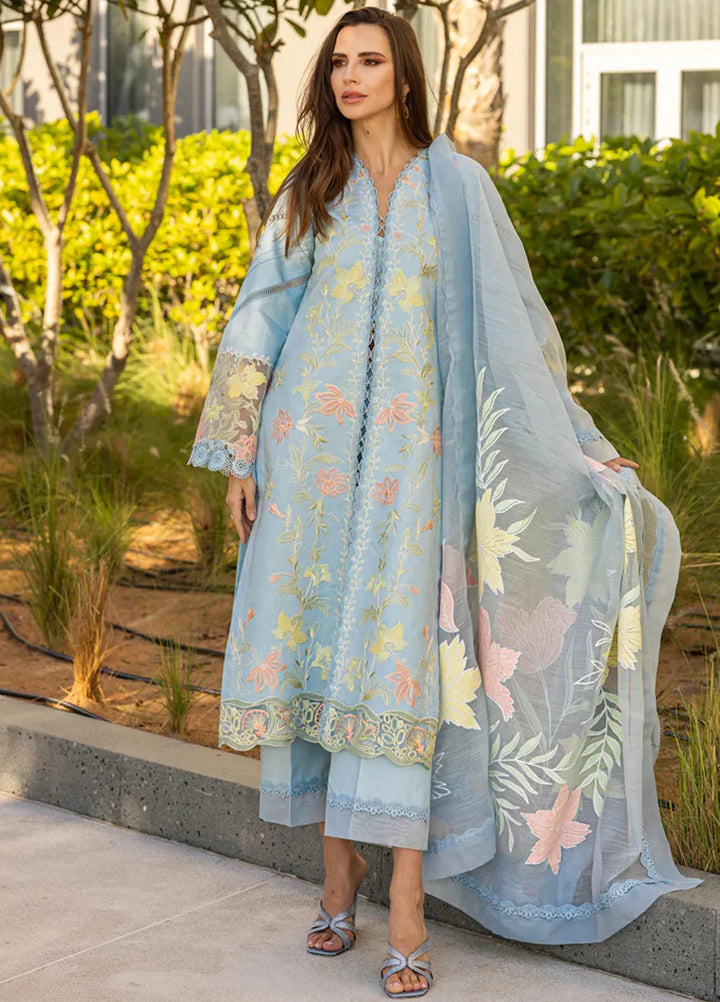 Carnation by Rang Rasiya Embroidered Lawn Suits Unstitched 3 Piece RR25CS D-05 Ocean - Summer Collection