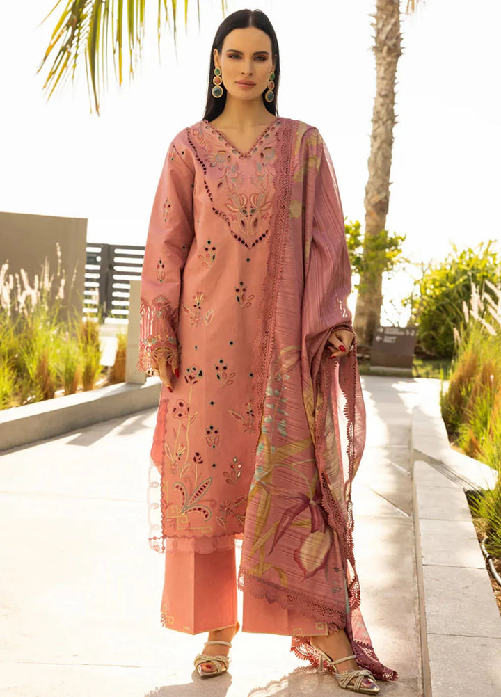 Carnation by Rang Rasiya Embroidered Lawn Suits Unstitched 3 Piece RR25CS D-09 Orchid - Summer Collection