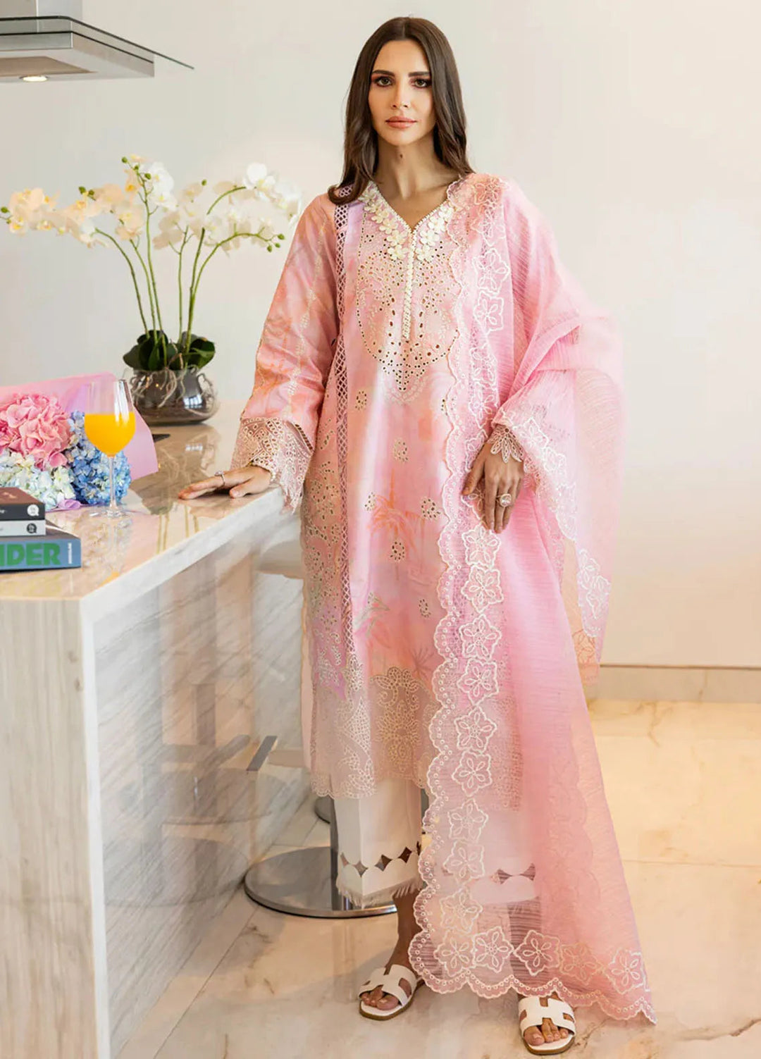 Carnation by Rang Rasiya Embroidered Lawn Suits Unstitched 3 Piece RR25CS D-11 Freesia - Summer Collection