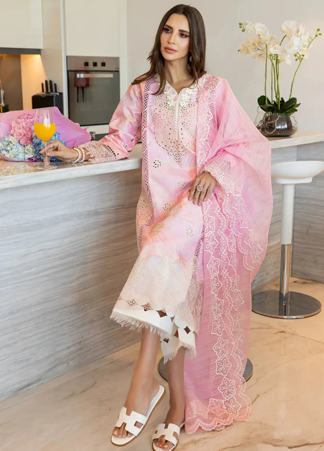 Carnation by Rang Rasiya Embroidered Lawn Suits Unstitched 3 Piece RR25CS D-11 Freesia - Summer Collection