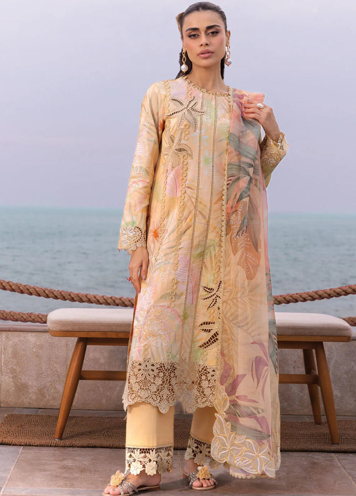 Carnation by Rang Rasiya Embroidered Lawn Unstitched Suits 3 Piece RR25CL D-01 Ezra - Festive Collection