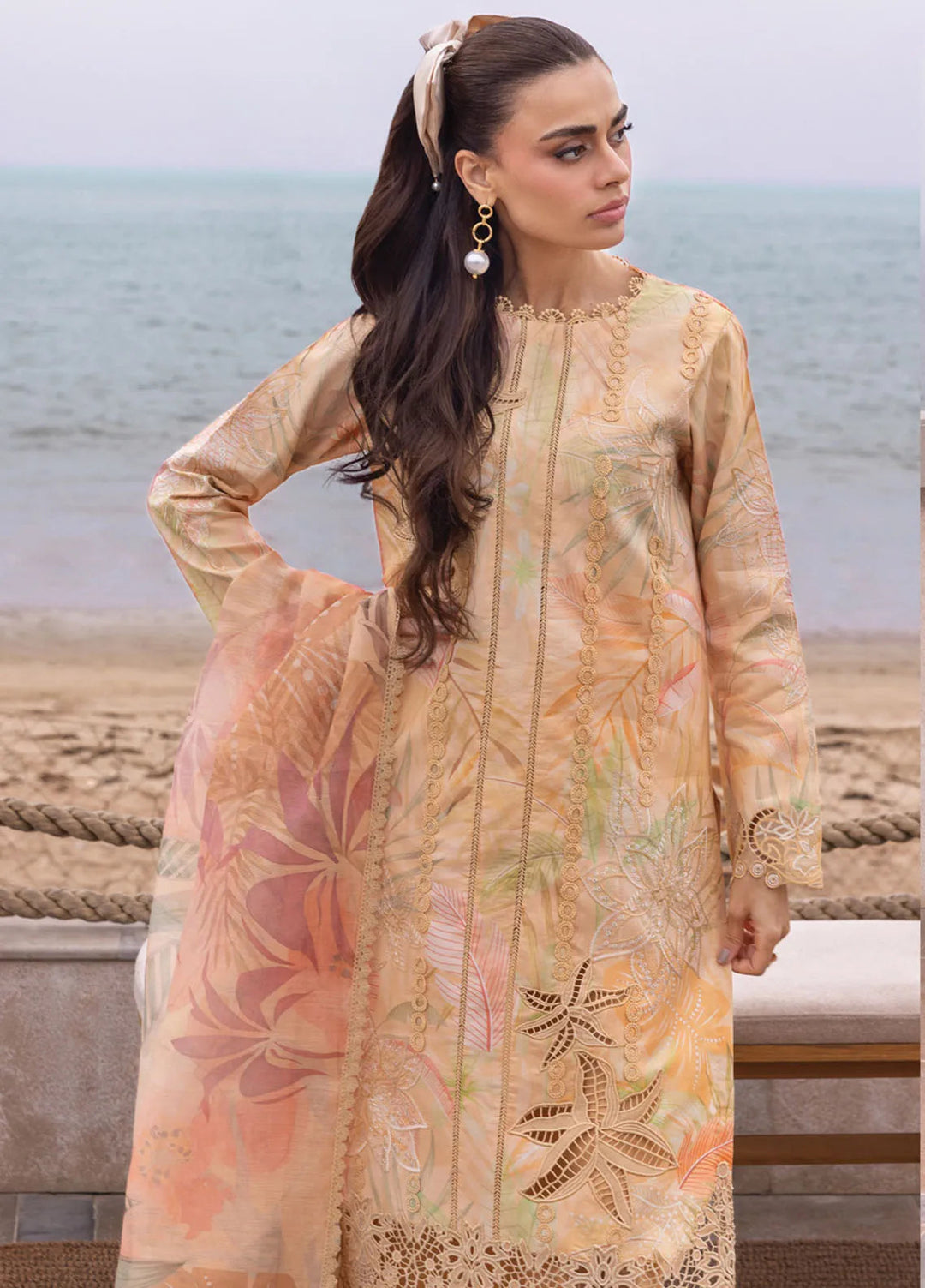 Carnation by Rang Rasiya Embroidered Lawn Unstitched Suits 3 Piece RR25CL D-01 Ezra - Festive Collection