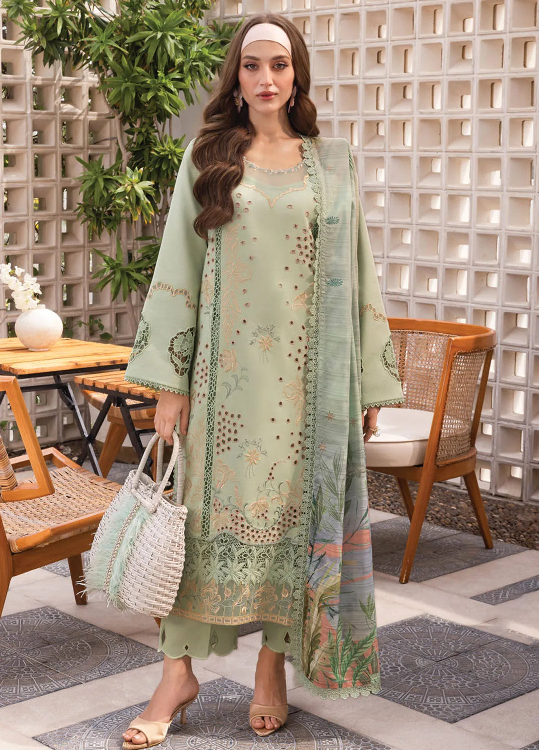 Carnation by Rang Rasiya Embroidered Lawn Unstitched Suits 3 Piece RR25CL D-02 Areha - Festive Collection