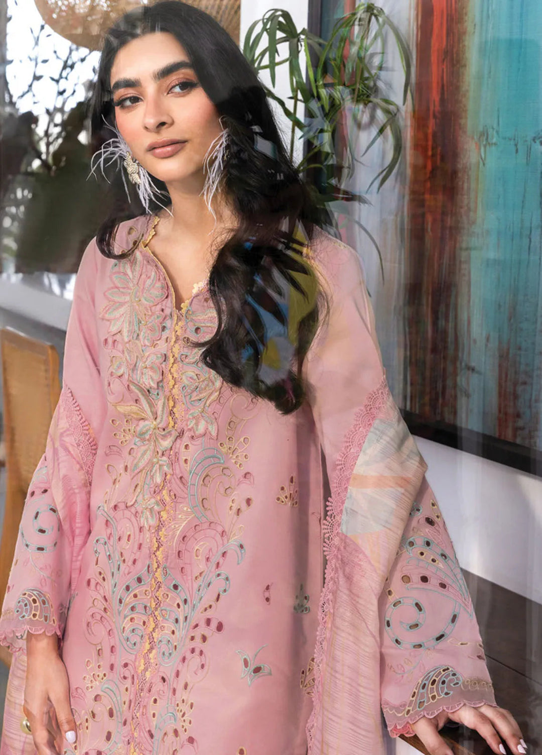 Carnation by Rang Rasiya Embroidered Lawn Unstitched Suits 3 Piece RR25CL D-03 Irha - Festive Collection