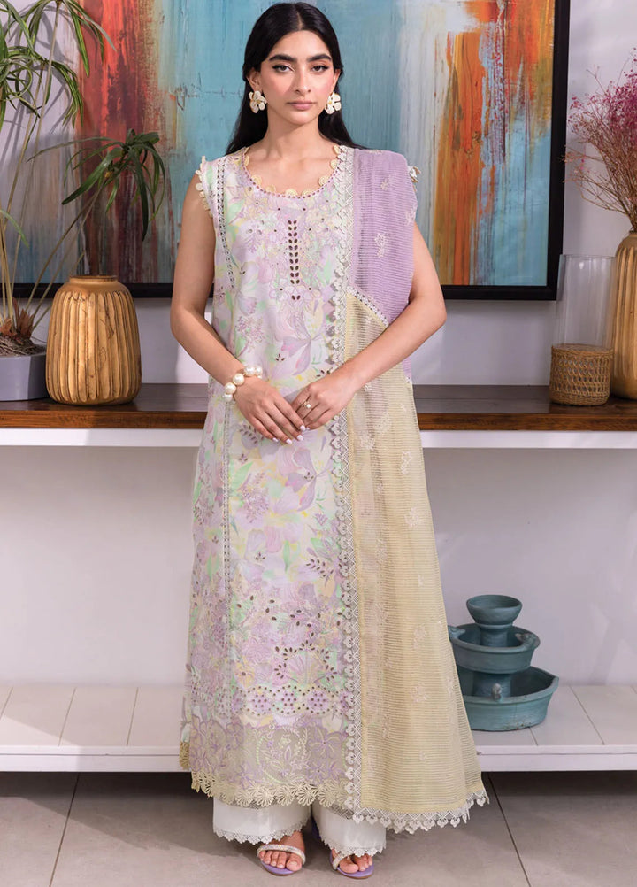 Carnation by Rang Rasiya Embroidered Lawn Unstitched Suits 3 Piece RR25CL D-04 Lara - Festive Collection