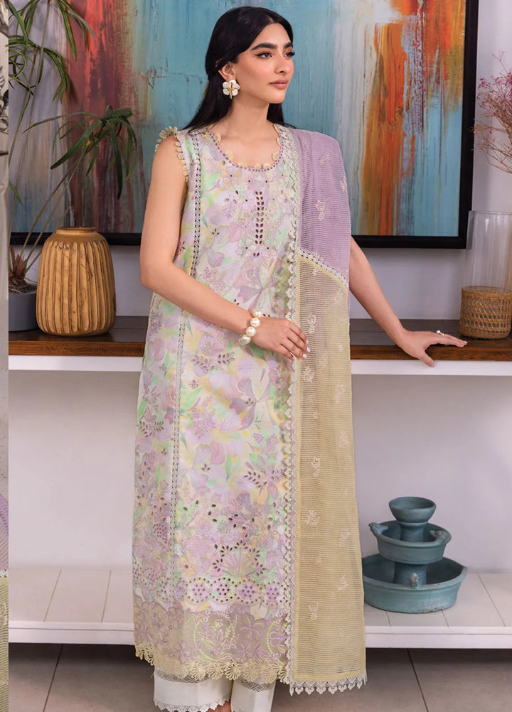 Carnation by Rang Rasiya Embroidered Lawn Unstitched Suits 3 Piece RR25CL D-04 Lara - Festive Collection