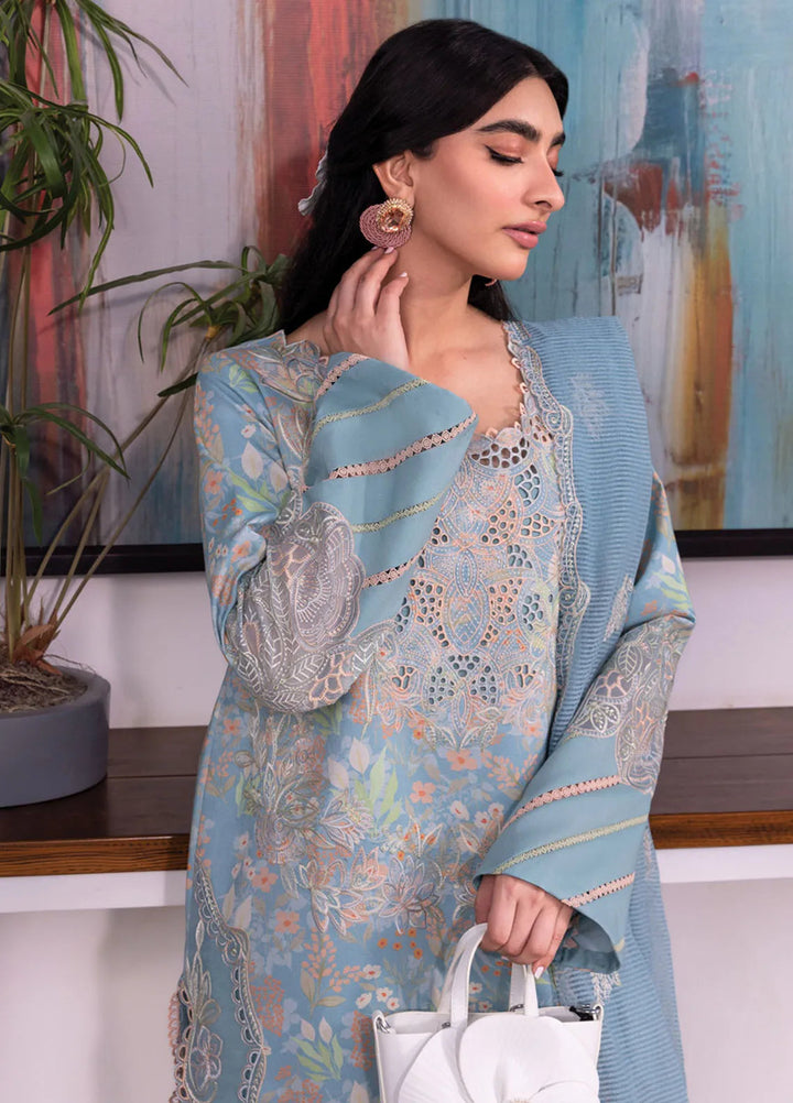 Carnation by Rang Rasiya Embroidered Lawn Unstitched Suits 3 Piece RR25CL D-06 Zoey - Festive Collection