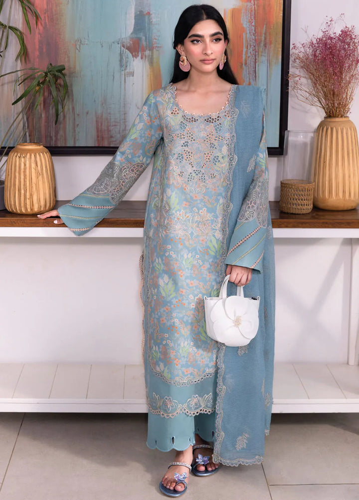 Carnation by Rang Rasiya Embroidered Lawn Unstitched Suits 3 Piece RR25CL D-06 Zoey - Festive Collection