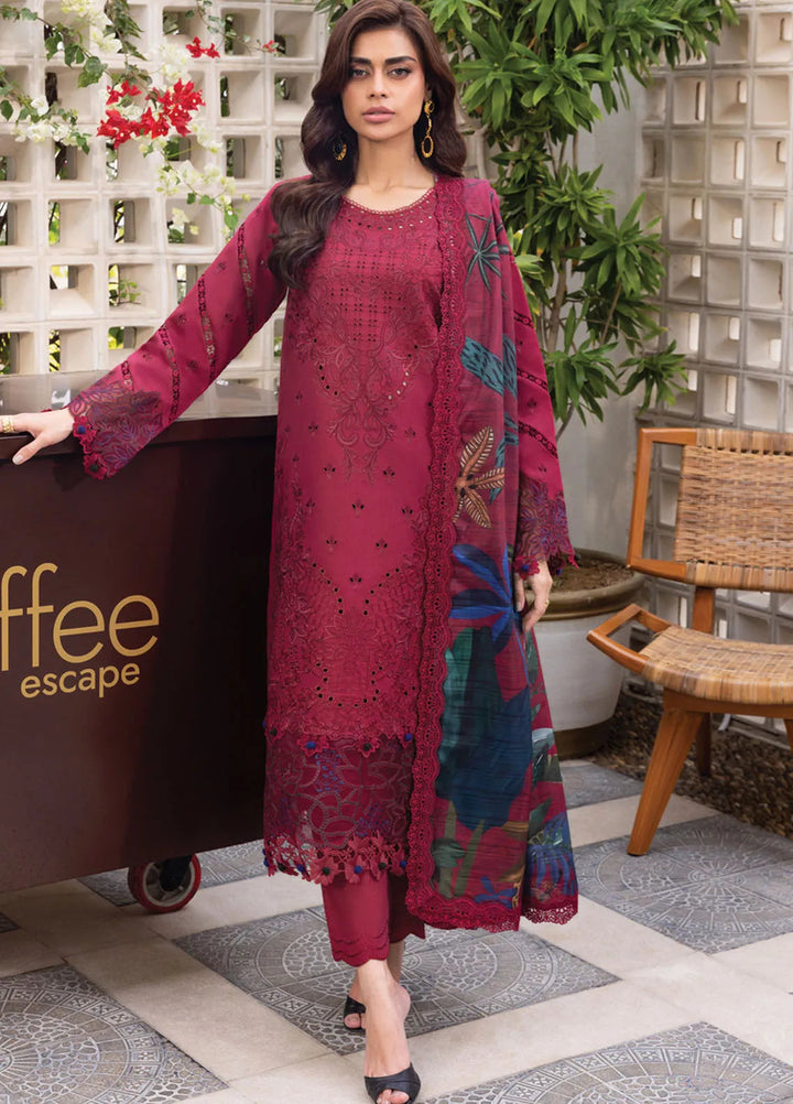 Carnation by Rang Rasiya Embroidered Lawn Unstitched Suits 3 Piece RR25CL D-07 Aria - Festive Collection