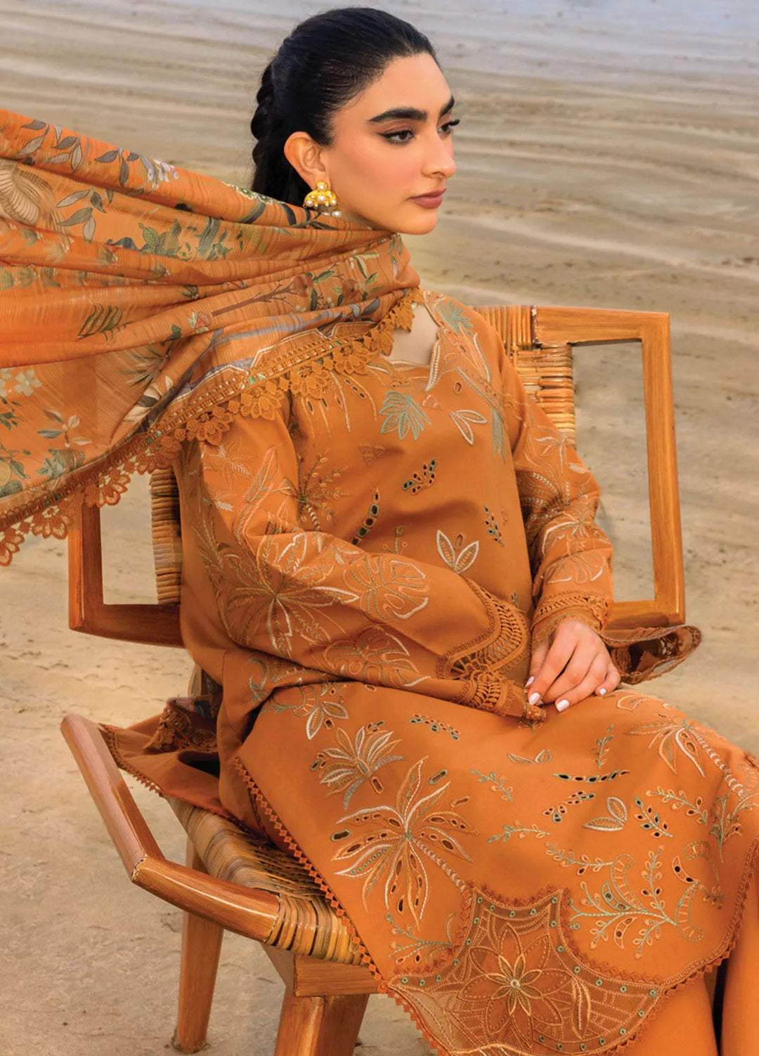 Carnation by Rang Rasiya Embroidered Lawn Unstitched Suits 3 Piece RR25CL D-08 Isla - Festive Collection