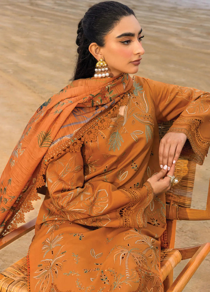 Carnation by Rang Rasiya Embroidered Lawn Unstitched Suits 3 Piece RR25CL D-08 Isla - Festive Collection