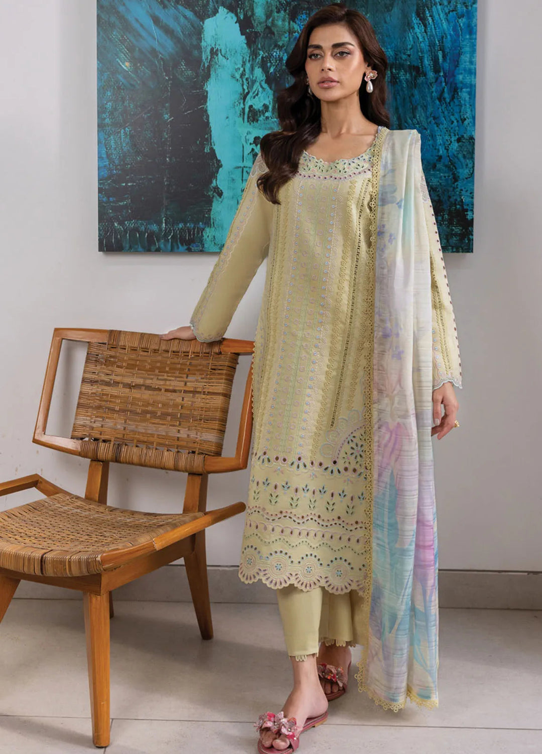 Carnation by Rang Rasiya Embroidered Lawn Unstitched Suits 3 Piece RR25CL D-09 Nora - Festive Collection