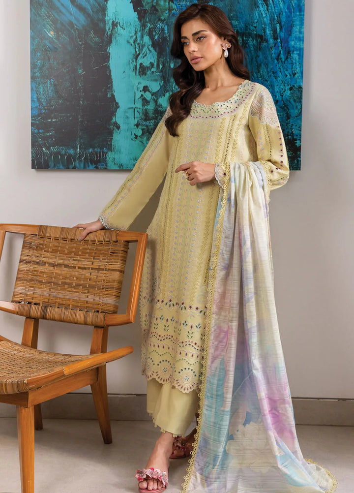 Carnation by Rang Rasiya Embroidered Lawn Unstitched Suits 3 Piece RR25CL D-09 Nora - Festive Collection