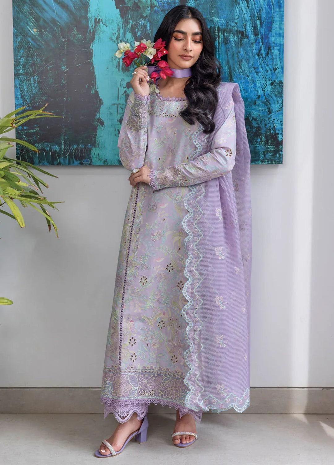 Carnation by Rang Rasiya Embroidered Lawn Unstitched Suits 3 Piece RR25CL D-11 Lily - Festive Collection