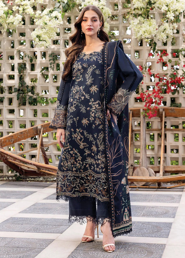 Carnation by Rang Rasiya Embroidered Lawn Unstitched Suits 3 Piece RR25CL D-12 Liaro - Festive Collection