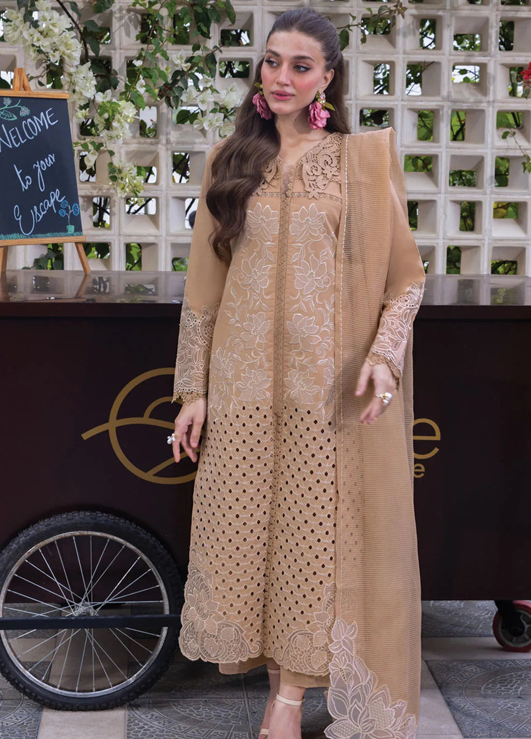 Carnation by Rang Rasiya Embroidered Lawn Unstitched Suits 3 Piece RR25CL D-13 Kaia - Festive Collection