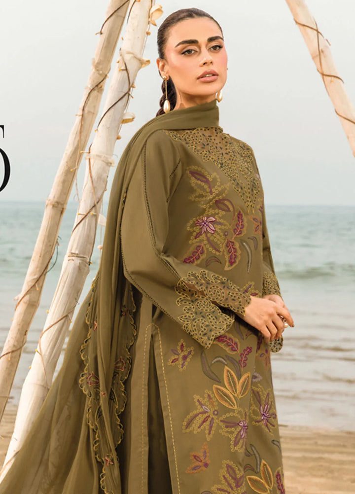 Carnation by Rang Rasiya Embroidered Lawn Unstitched Suits 3 Piece RR25CL D-15 Leah - Festive Collection