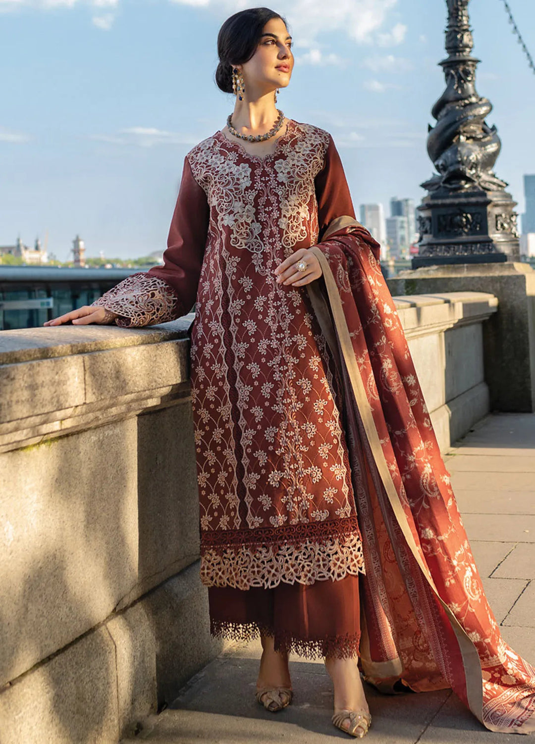 Carnation By Rang Rasiya Embroidered Organza Suit Unstitched 3 Piece RR24CE D-05 Ava - Winter Collection