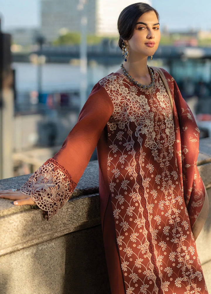 Carnation By Rang Rasiya Embroidered Organza Suit Unstitched 3 Piece RR24CE D-05 Ava - Winter Collection