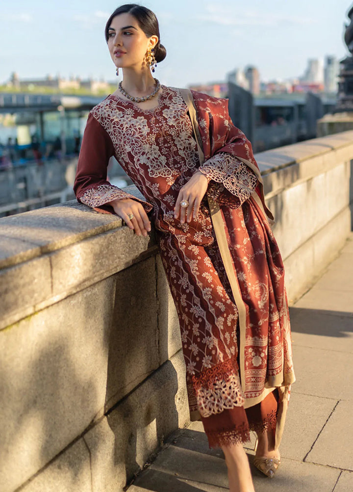 Carnation By Rang Rasiya Embroidered Organza Suit Unstitched 3 Piece RR24CE D-05 Ava - Winter Collection