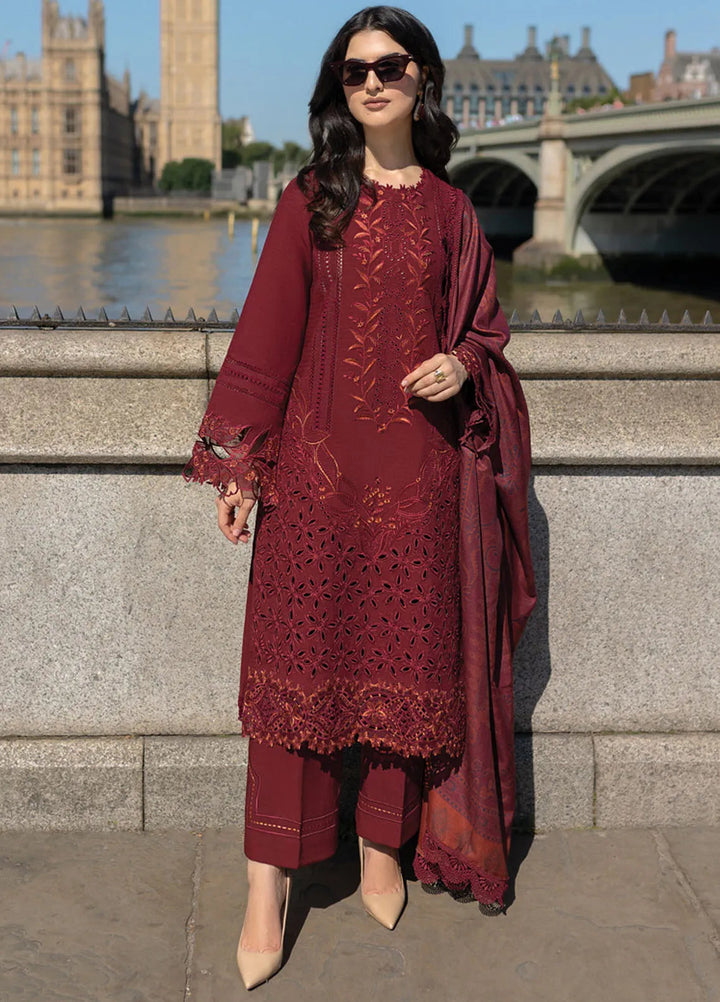 Carnation By Rang Rasiya Embroidered Slub Suit Unstitched 3 Piece RR24CE D-08 Audrey - Winter Collection