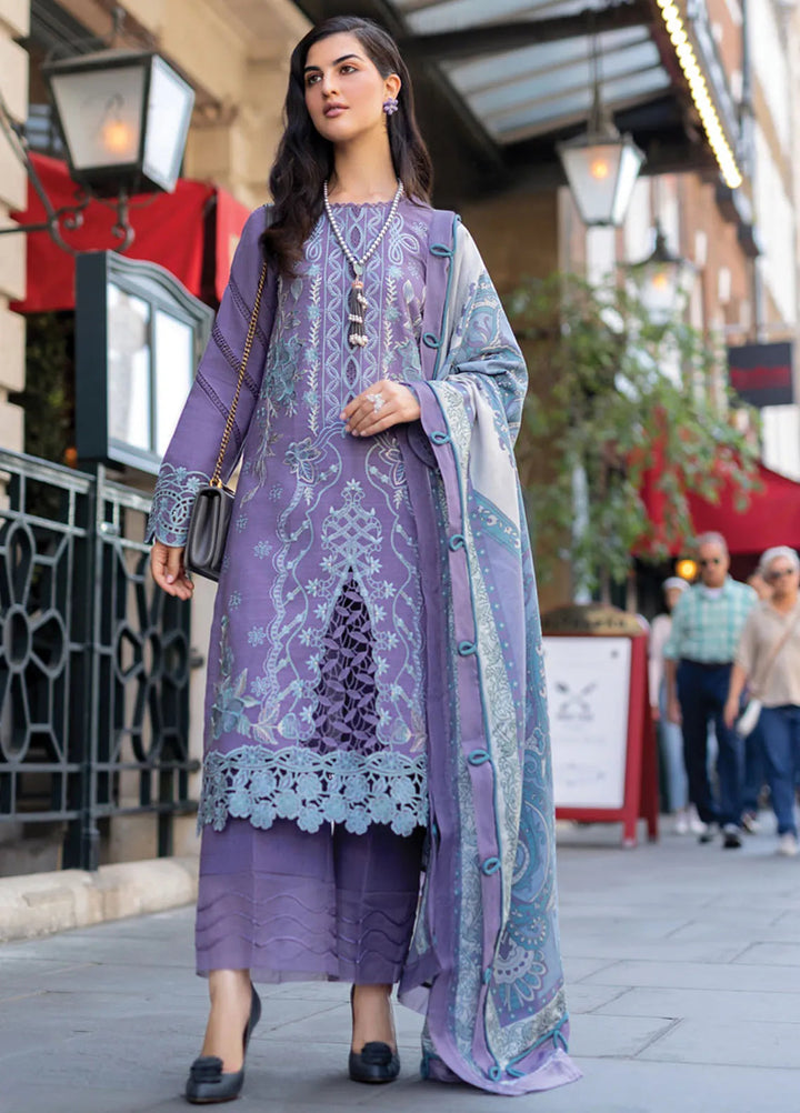 Carnation By Rang Rasiya Embroidered Slub Suit Unstitched 3 Piece RR24CE D-14 Levender - Winter Collection