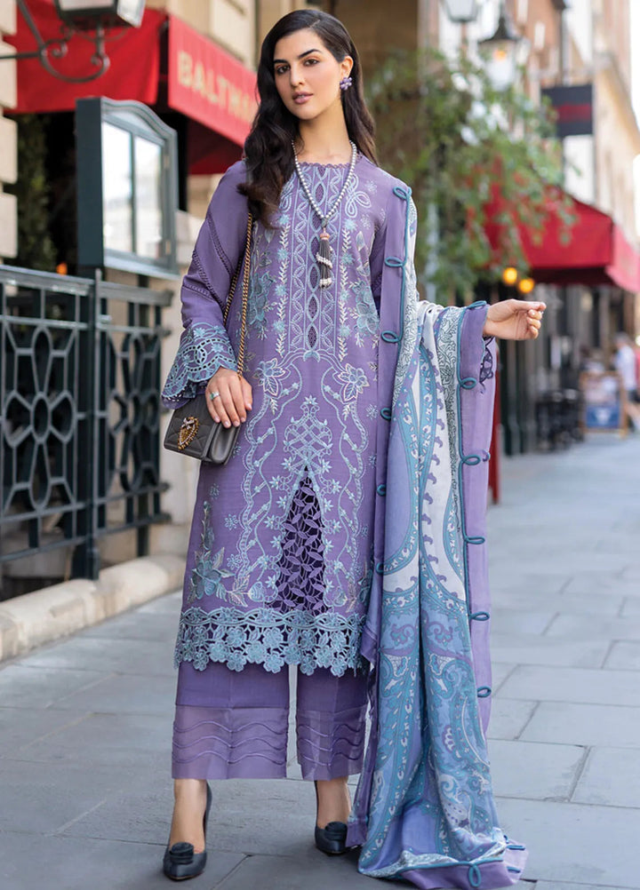 Carnation By Rang Rasiya Embroidered Slub Suit Unstitched 3 Piece RR24CE D-14 Levender - Winter Collection