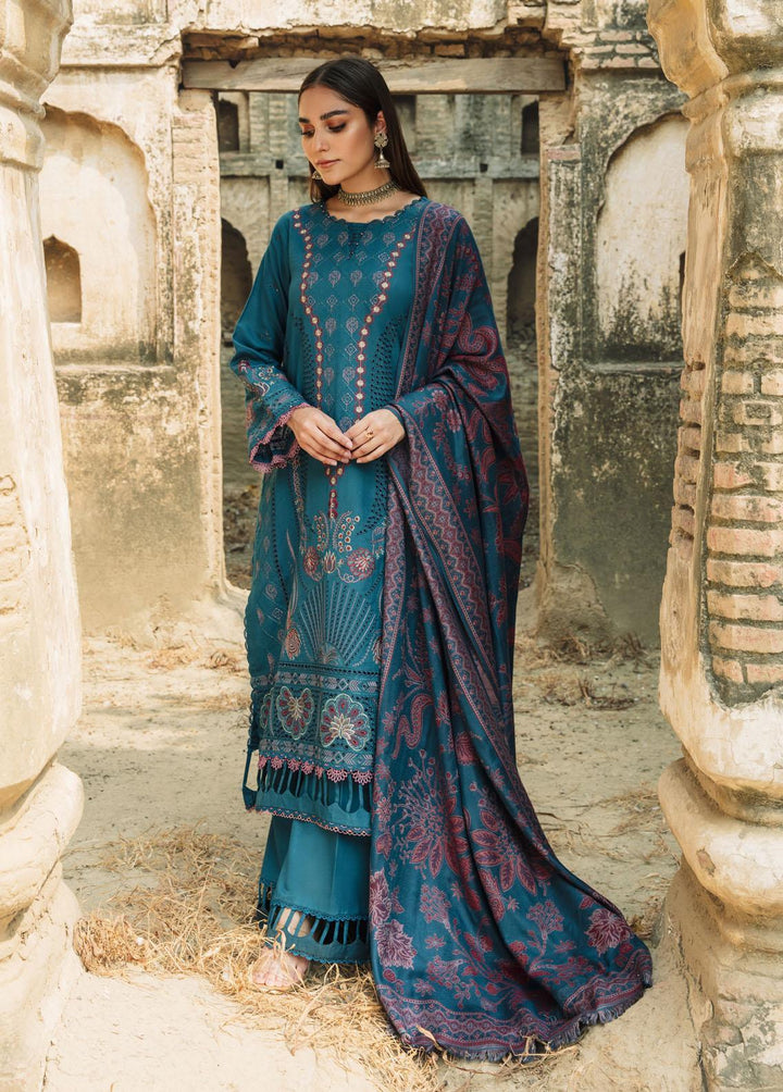 Carvaan By Humdum Embroidered Woolen Suits Unstitched 3 Piece HD23WS 01 - Winter Collection