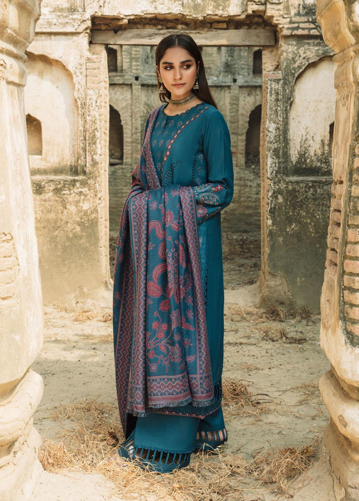 Carvaan By Humdum Embroidered Woolen Suits Unstitched 3 Piece HD23WS 01 - Winter Collection