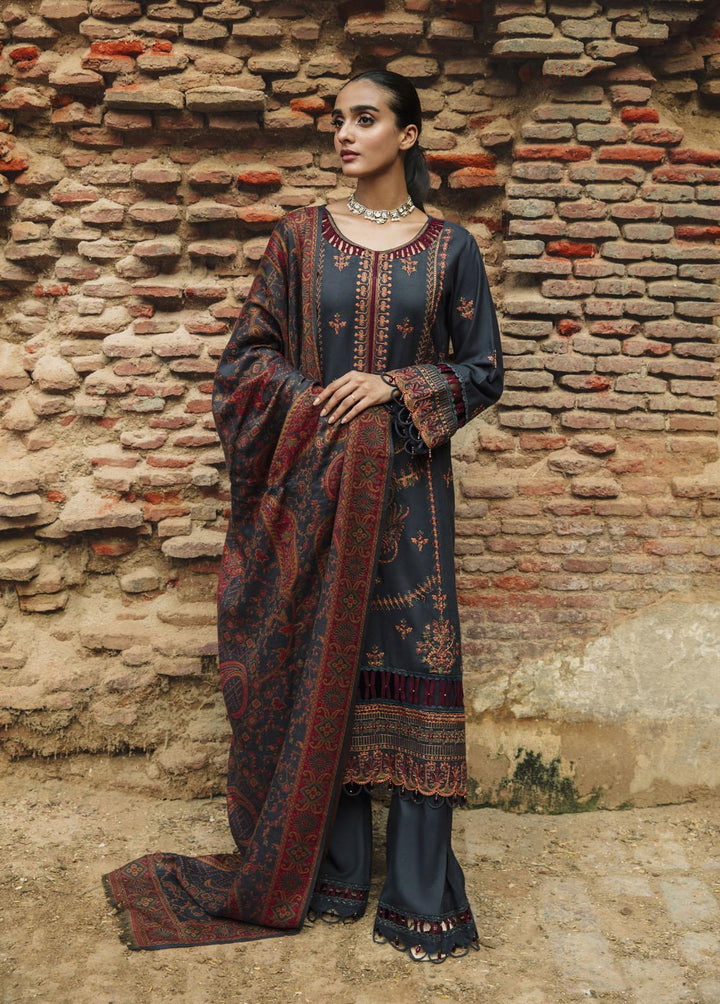Carvaan By Humdum Embroidered Woolen Suits Unstitched 3 Piece HD23WS 02 - Winter Collection