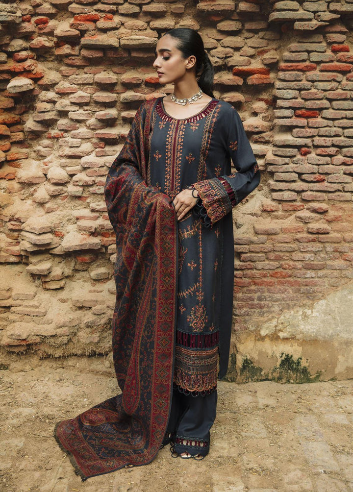 Carvaan By Humdum Embroidered Woolen Suits Unstitched 3 Piece HD23WS 02 - Winter Collection