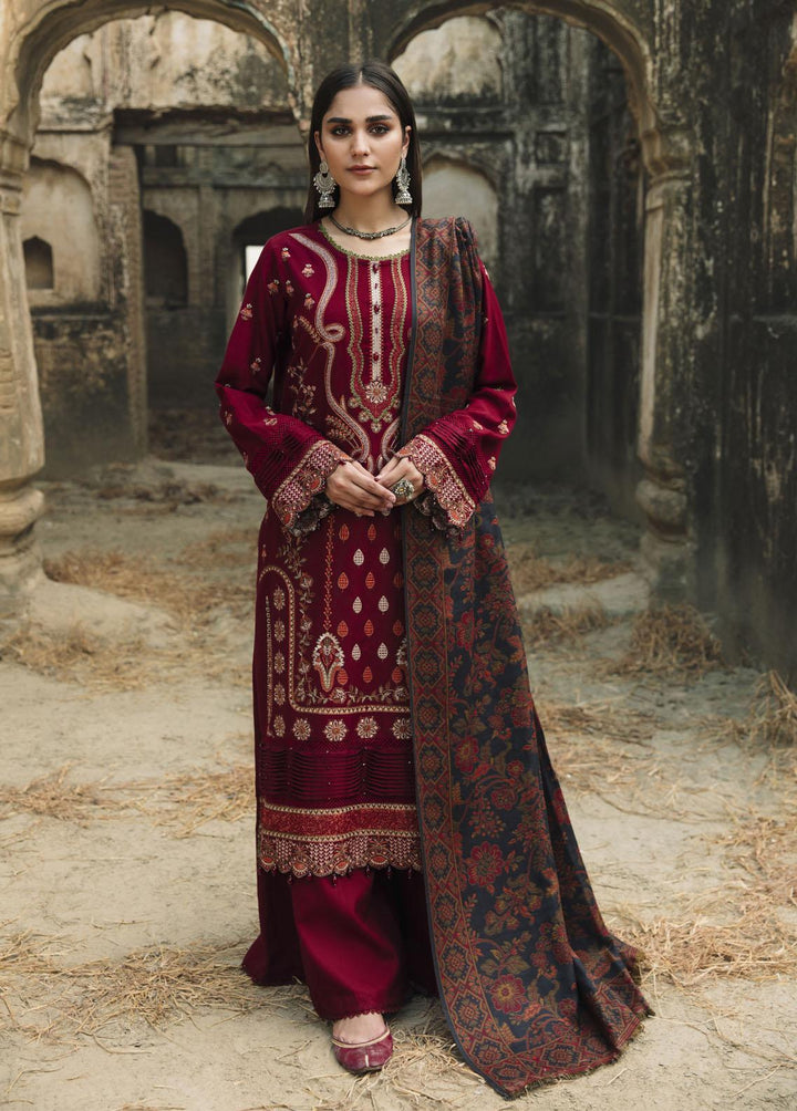 Carvaan By Humdum Embroidered Woolen Suits Unstitched 3 Piece HD23WS 04 - Winter Collection