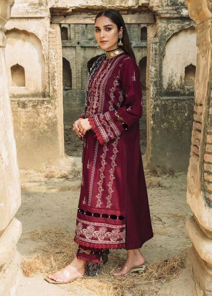 Carvaan By Humdum Embroidered Woolen Suits Unstitched 3 Piece HD23WS 08 - Winter Collection