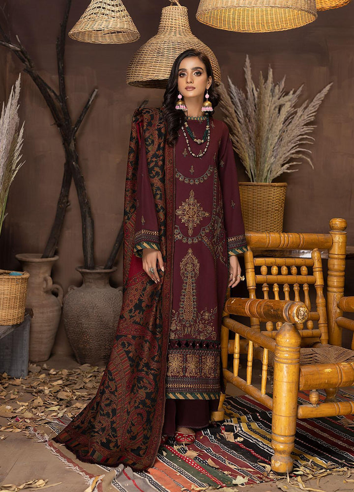 Carvaan By Humdum Embroidered Woolen Suits Unstitched 3 Piece HD22C 01 - Winter Collection
