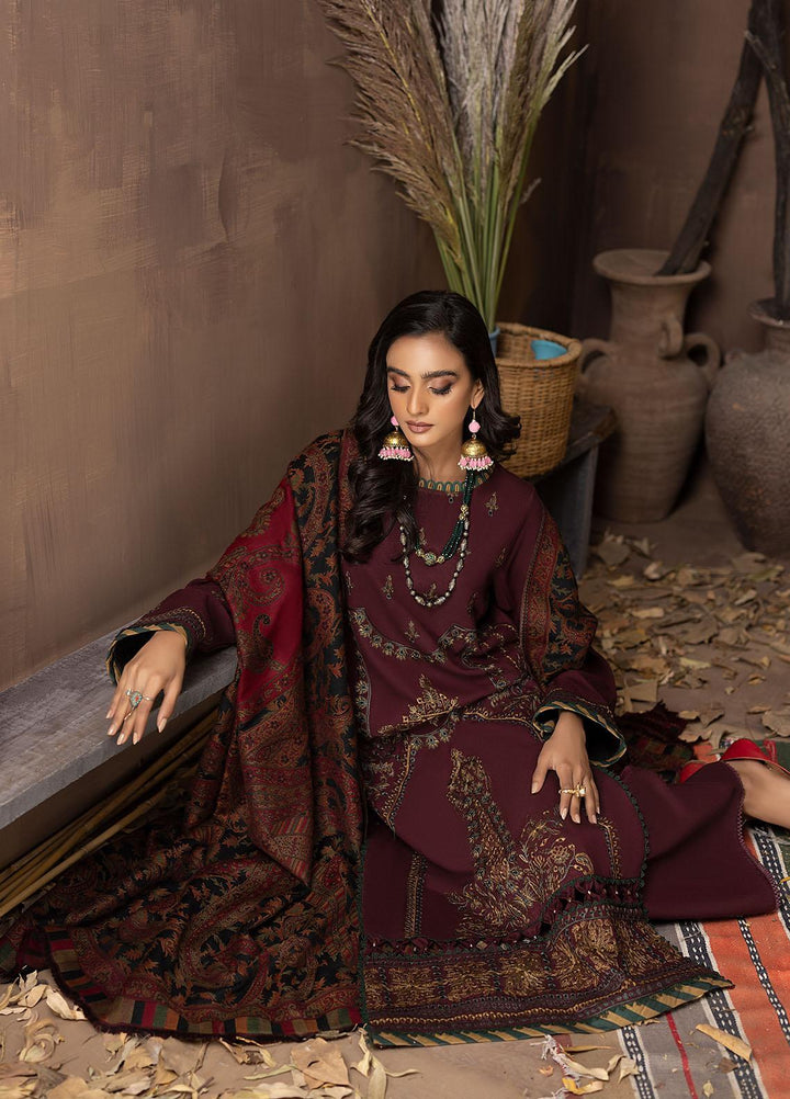 Carvaan By Humdum Embroidered Woolen Suits Unstitched 3 Piece HD22C 01 - Winter Collection