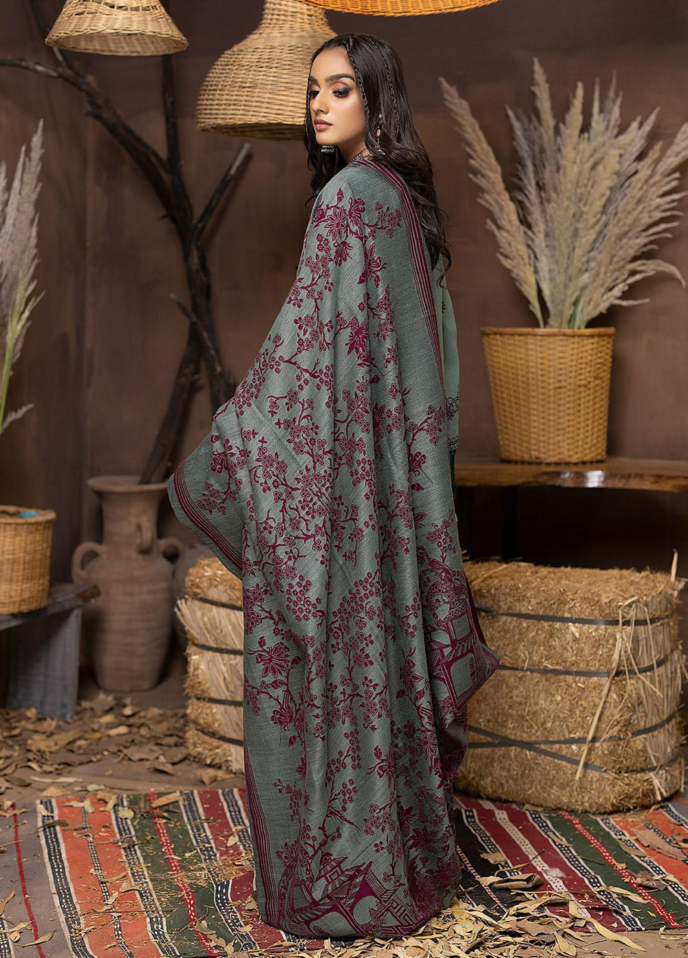 Carvaan By Humdum Embroidered Woolen Suits Unstitched 3 Piece HD22C 06 - Winter Collection
