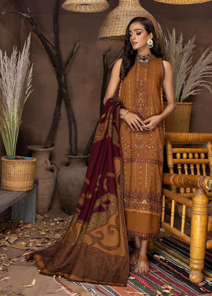 Carvaan By Humdum Embroidered Woolen Suits Unstitched 3 Piece HD22C 08 - Winter Collection