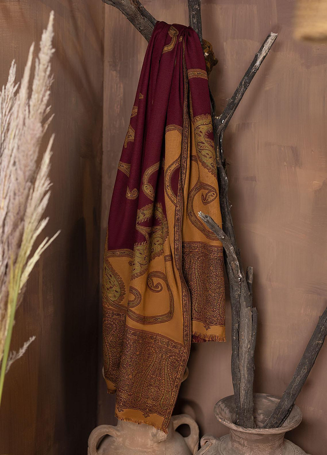 Carvaan By Humdum Embroidered Woolen Suits Unstitched 3 Piece HD22C 08 - Winter Collection