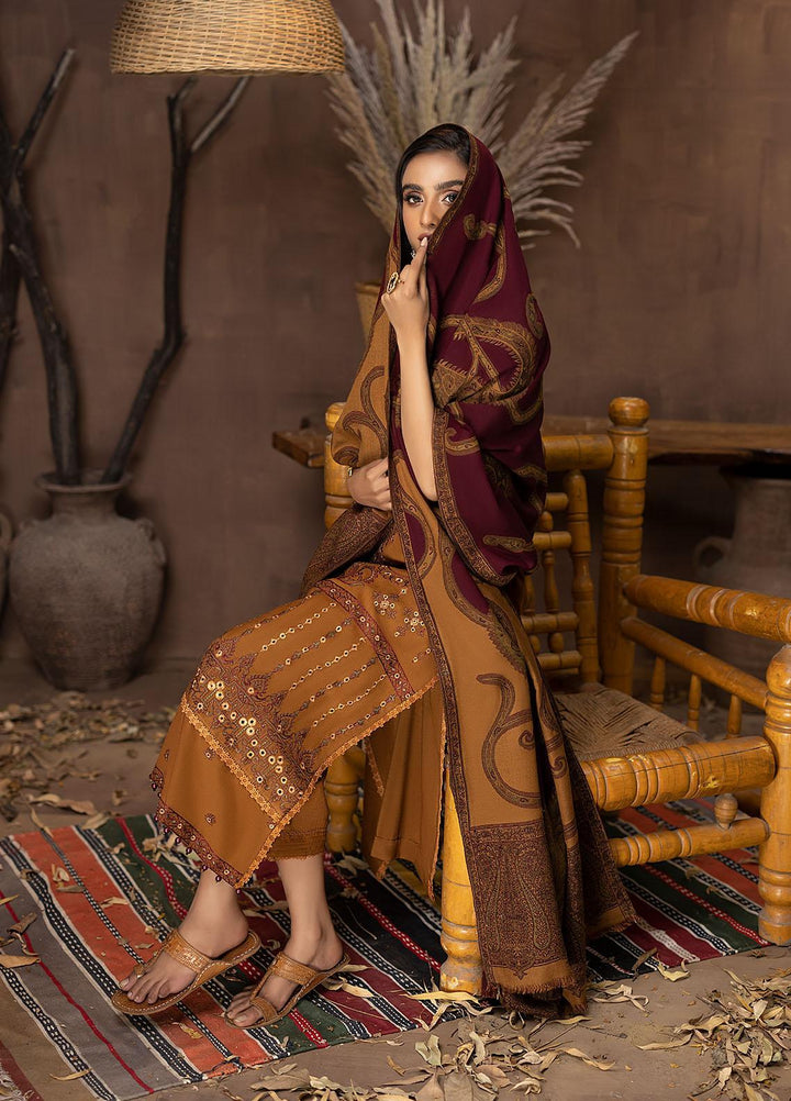 Carvaan By Humdum Embroidered Woolen Suits Unstitched 3 Piece HD22C 08 - Winter Collection