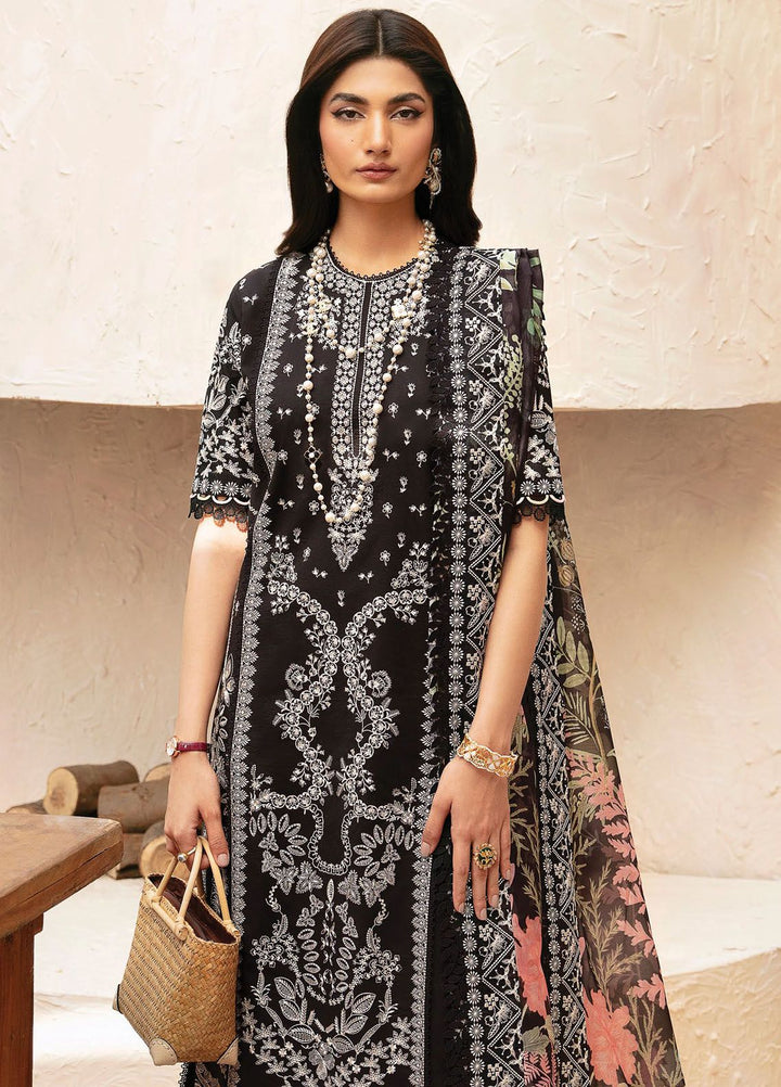 Cascade By Afrozeh Embroidered Lawn Suit Unstitched 3 Piece AF24C AL-24-LUX-V1-01 Mila - Luxury Summer Collection