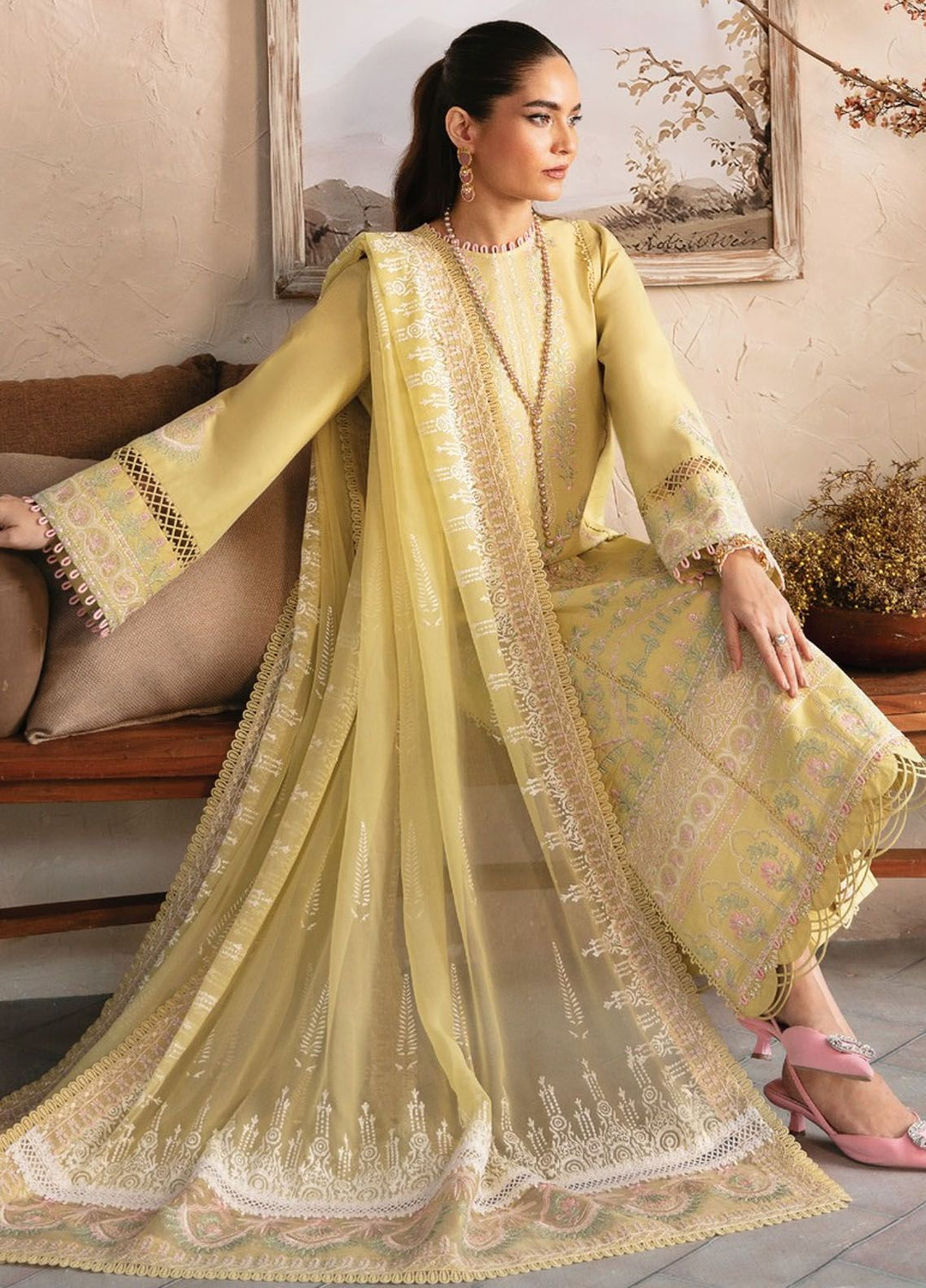 Cascade By Afrozeh Embroidered Lawn Suit Unstitched 3 Piece AF24C AL-24-LUX-V1-02 Liliana - Luxury Summer Collection