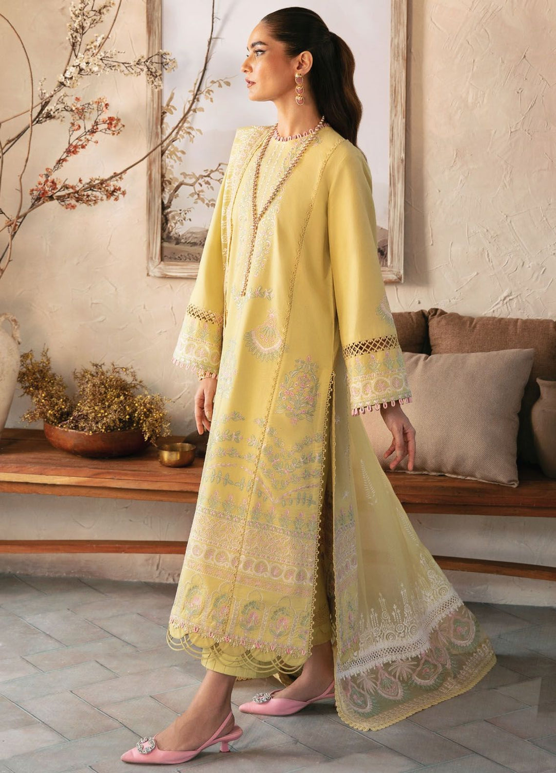 Cascade By Afrozeh Embroidered Lawn Suit Unstitched 3 Piece AF24C AL-24-LUX-V1-02 Liliana - Luxury Summer Collection