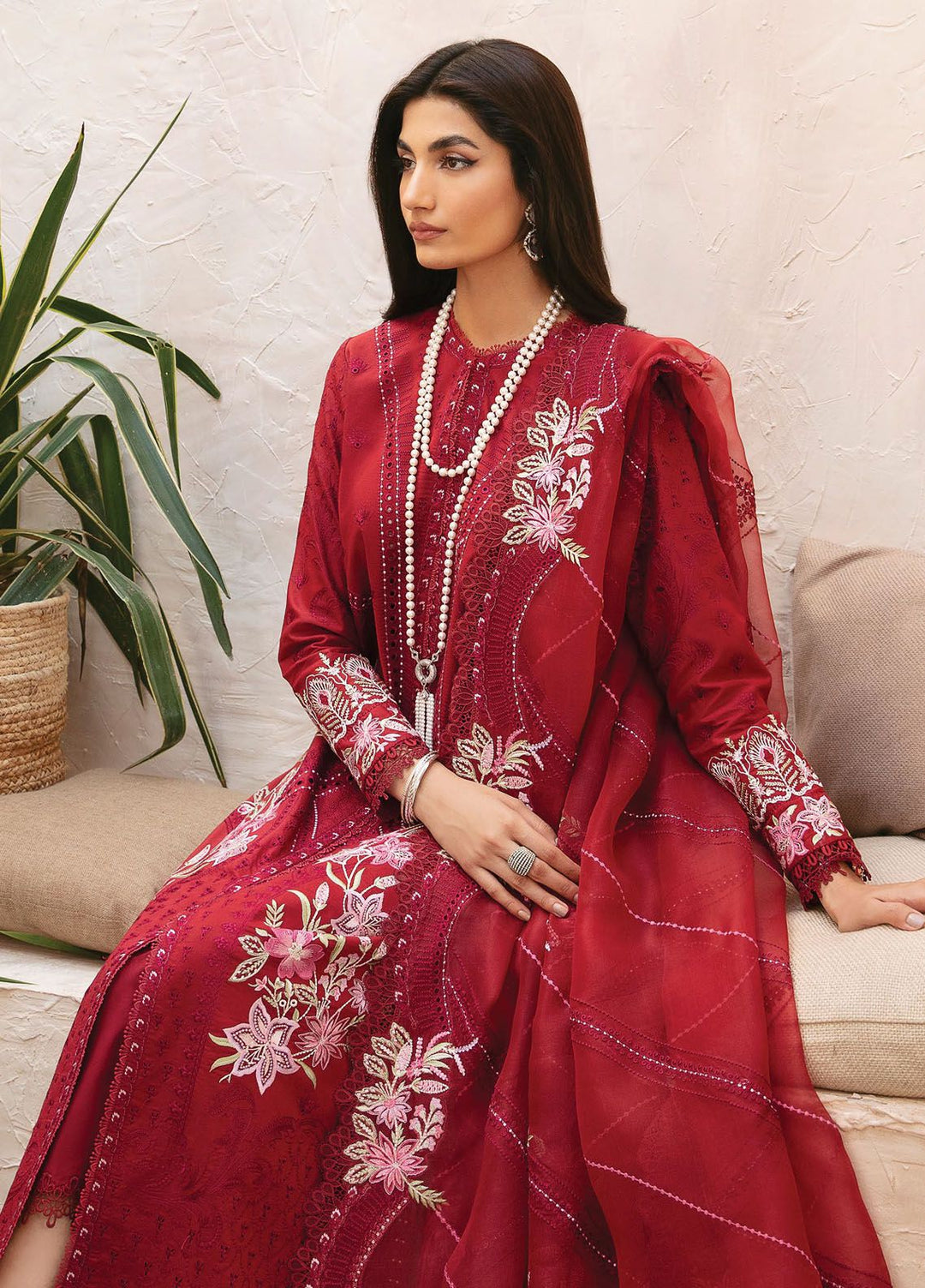 Cascade By Afrozeh Embroidered Lawn Suit Unstitched 3 Piece AF24C AL-24-LUX-V1-03 Emery - Luxury Summer Collection