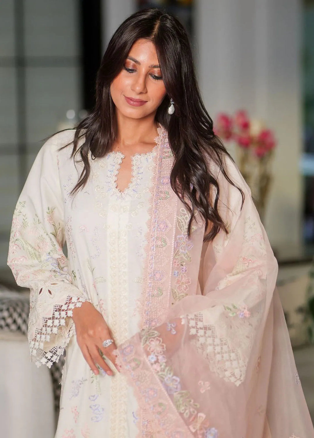 Cascade By Afrozeh Embroidered Lawn Suit Unstitched 3 Piece AF24C AL-24-LUX-V1-05 Luna - Luxury Summer Collection